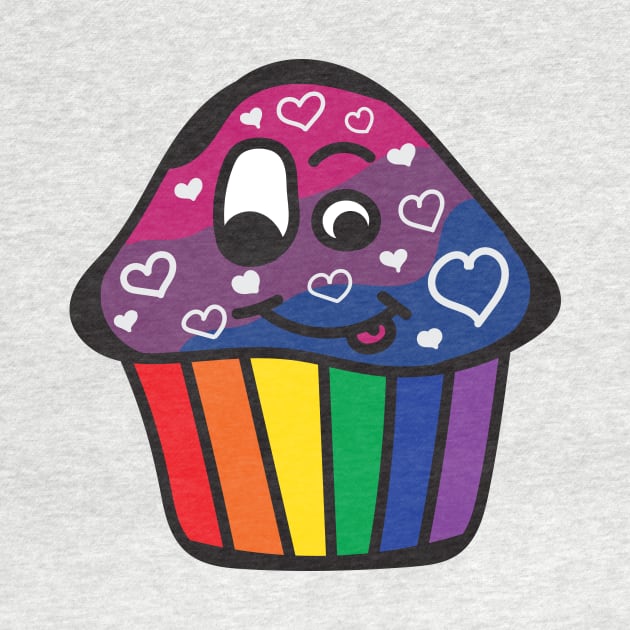 Biromantic Pride Rainbow Cupcake by BiOurPride